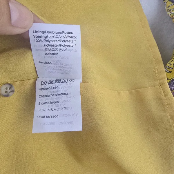 Madewell x Karen Walker Floral Print Dress Mock‎ Neck Long Sleeve Yellow Size 2 - Image 7