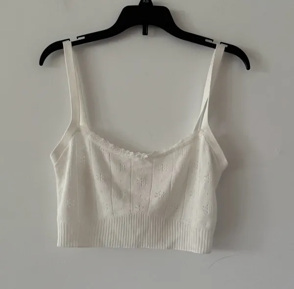 Skims Eyelet Soft Lace Trim White Bralette Size M - Image 2