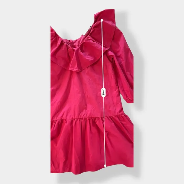 English Factory Long Sleeve V‎ Ruffled Mini in Berry Size S - Image 3