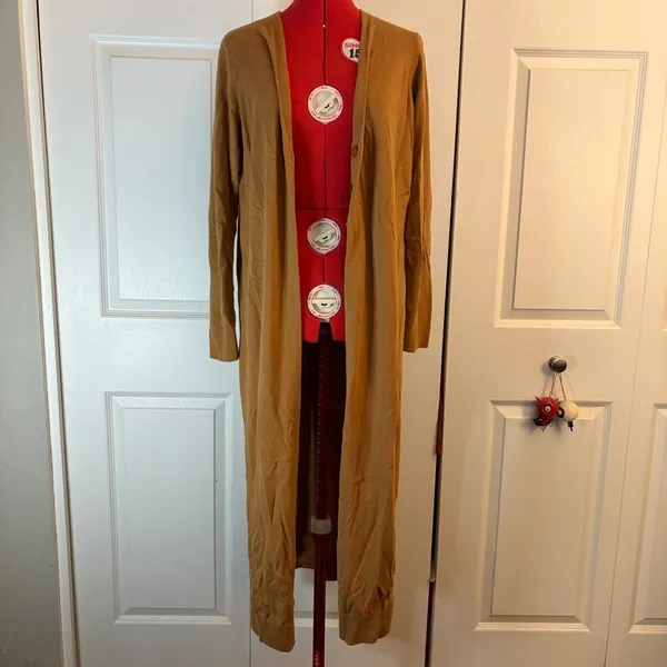 Free Press Clothing Carmel Brown Long Cardigan size L - Image 6