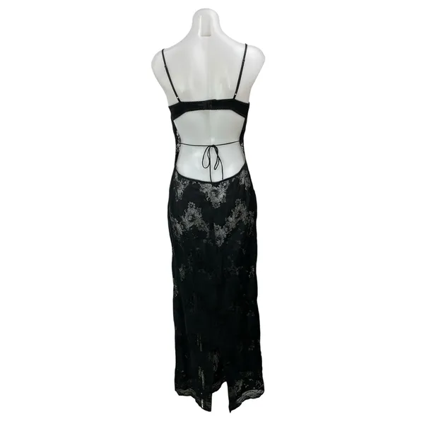 I.AM.GIA Leona Women's Black Sleeveless Floral Lace Open Back Cami Maxi Dress S - Image 3