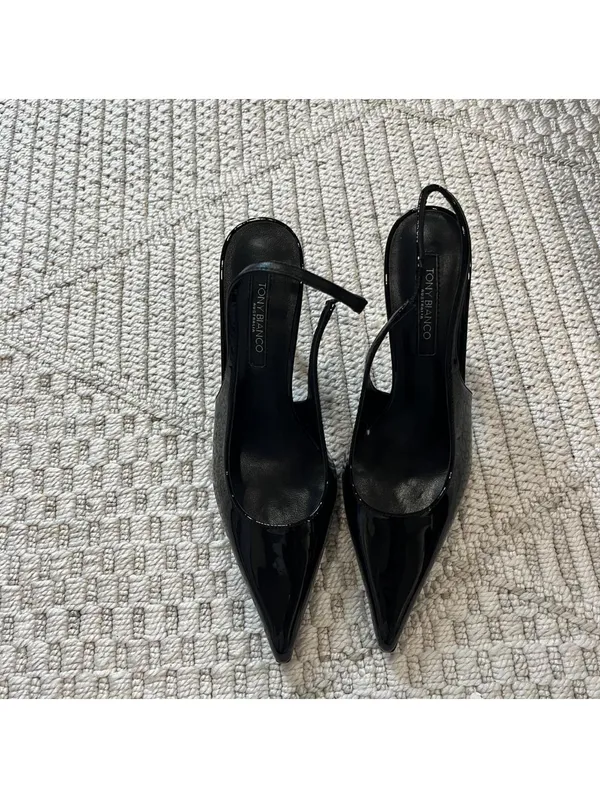 Tony Bianco Charlotte Slingback Pump in Black Patent - Image 3