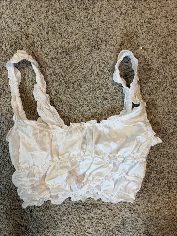 White Ruffle Zara Tank Top - Image 5