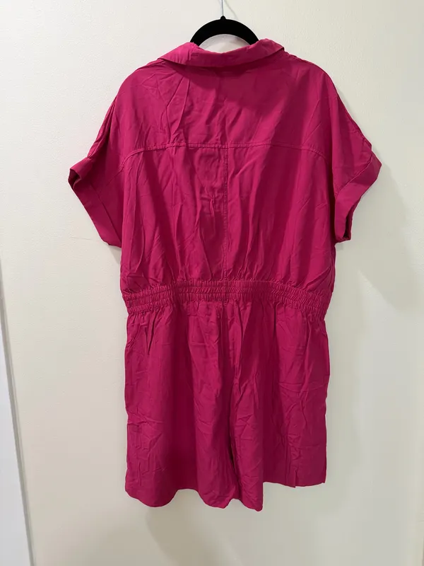 Nwt Pink Short Sleeve Button Front Romper Size XL - Image 9