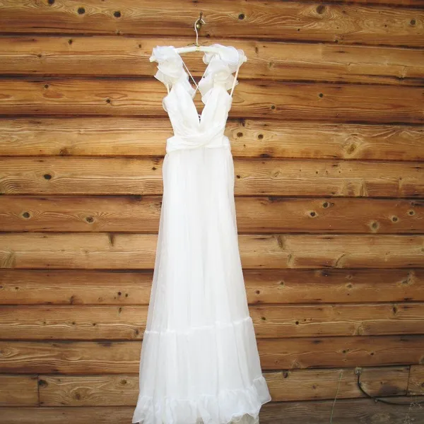Mac Duggal 67911 Ruffled Tiered Cut Out Chiffon Gown Dress White 6 - Image 8