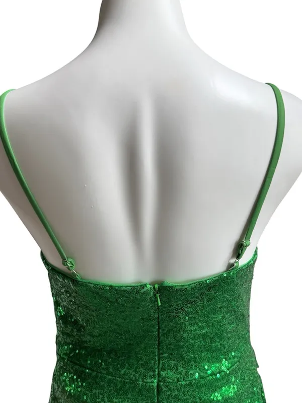 ABCDress Sequin Spaghetti Strap Mini Dress Green Size 8 NWT - Image 4