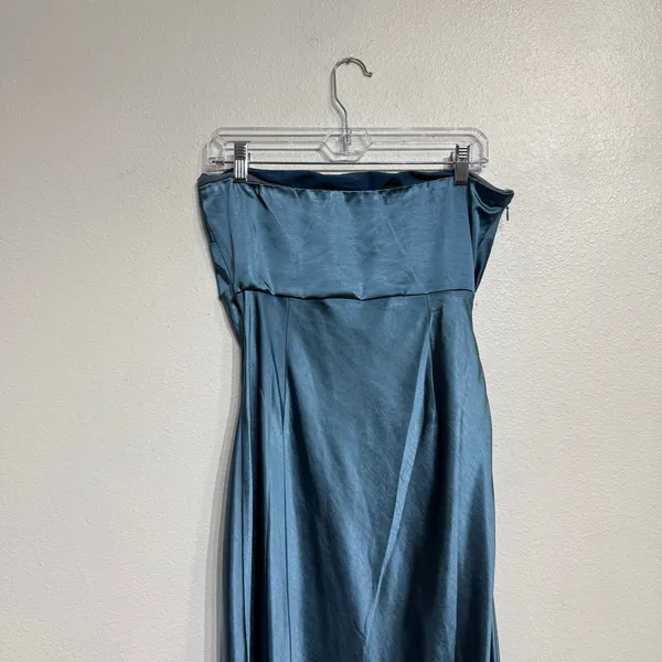 Runaway The Label Steel Blue Kristine Strapless Satin Maxi Dress Sz M - Image 8