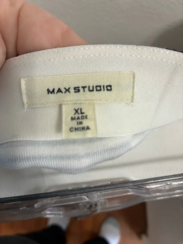 Max Studio Striped Black and White Midi Skirt ruched waist XL - Image 3