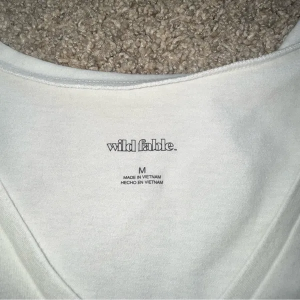Wild Fable - White Crop Short Sleeve T-Shirt - M - Image 4