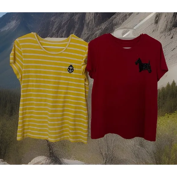 2* Chic J. Crew Women's‎ Embellished Anchor Scottie Dog T Shirt M/LBundle M./L - Image 2