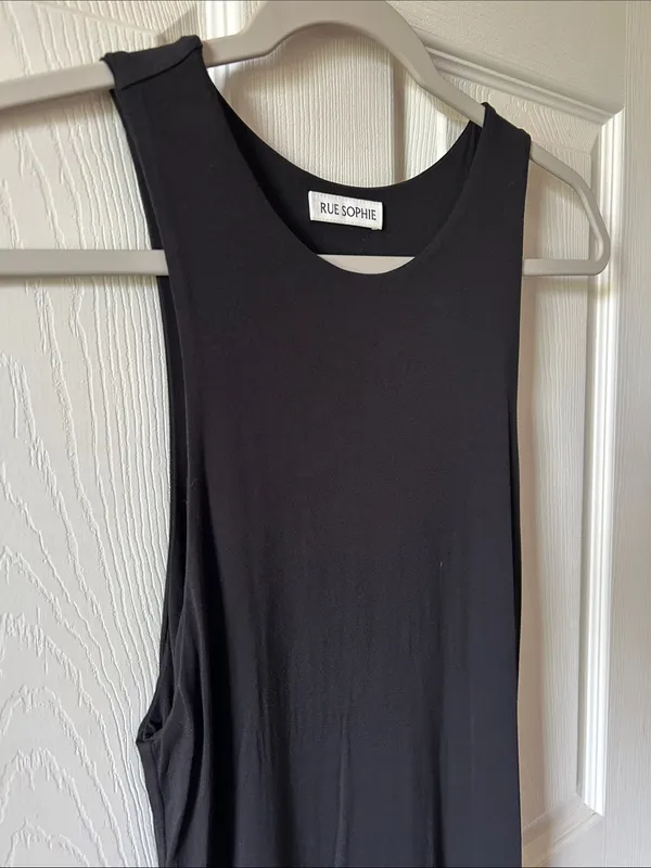 Rue Sophie Revolve Black Sleeveless Long High -Low Maxi Dress‎ Size Med - Image 2