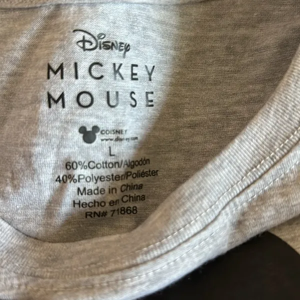 Disney Gray Long Sleeve with Mickey Mouse - Image 5
