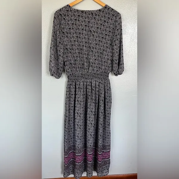 Westport Black and Pink Floral Long Sleeve Dress - Image 7