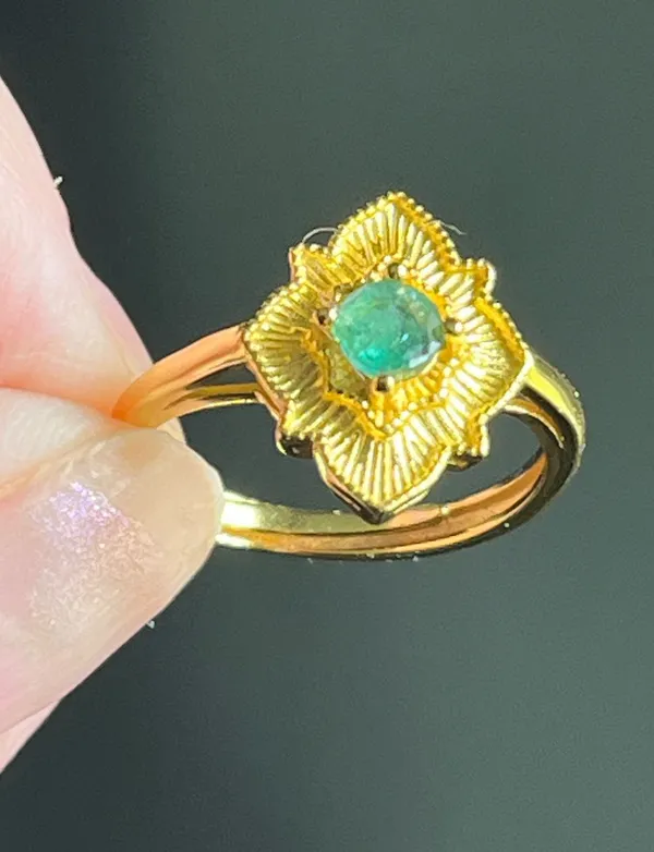 Anthropologie 925 emerald crystal ring mcm - Image 2