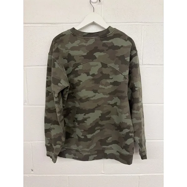 Lululemon Sz S All Yours Crew Fleece Heritage 365 Camo Green Twill Sweatshirt - Image 5
