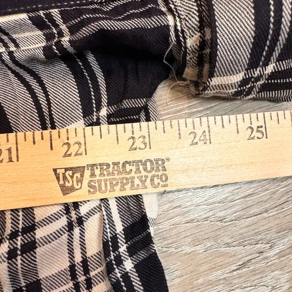 THREAD AND SUPPLY Black Button Down Plaid‎ Short Sleeve Shirt Dress Small S - Image 7
