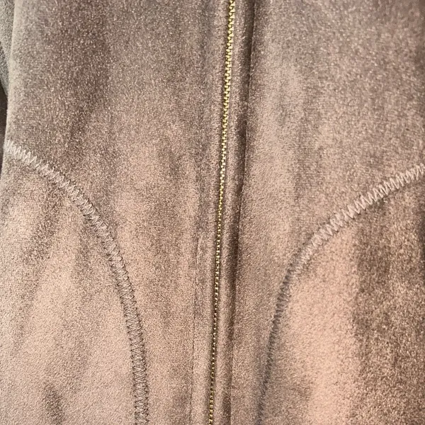 Jones New York Womens Brown Long Sleeve Hooded Fleece Full-Zip Jacket Size M - Image 6