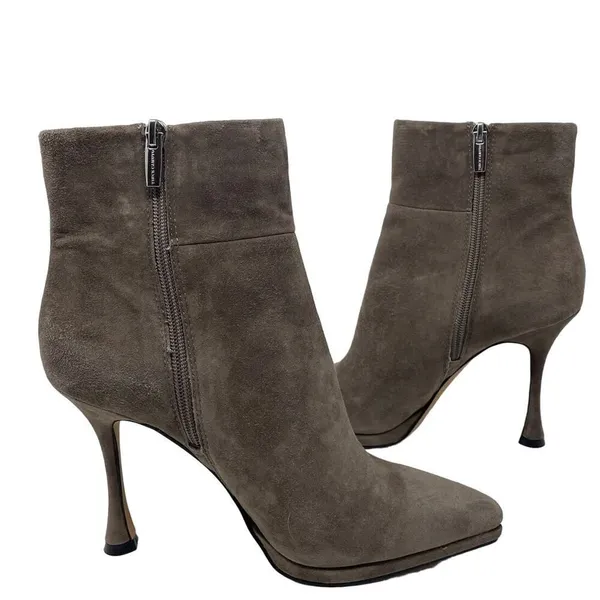 Vince Camuto Pitonnda Dress Boots 7.5 Womens Leather Suede Pointed Toe Sable Chi - Image 2