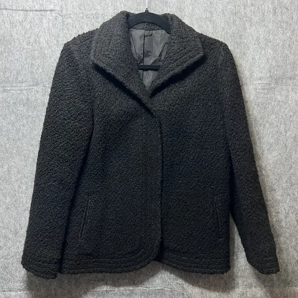 Vintage ILGWU Black Boucle Wool Jacket‎ Union Made Textured Blazer Coat - Image 13
