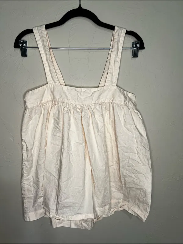 Piyama‎ Suzie Peach Cotton Babydoll Pajama Top Soft Sleepwear Lounge Tank - Image 2