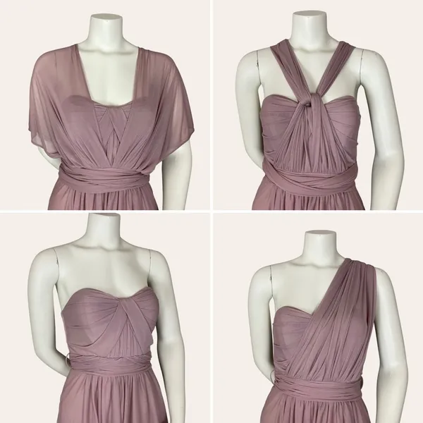 Birdie Grey‎ Convertible Bridesmaid Dress Dark Mauve Size XS Wedding Formal Prom - Image 7