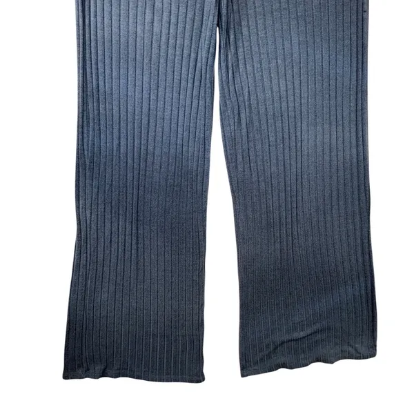 State of Day Intimates Blue Ribbed Henley Pajama Set Long Sleeve Wide Leg Small - Image 11