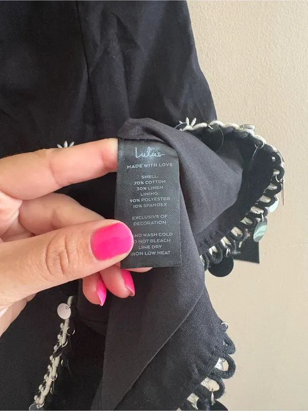 Lulus Carlijn Black Embroidered Paillette Sequin Strapless Mini Dress Size XS - Image 11