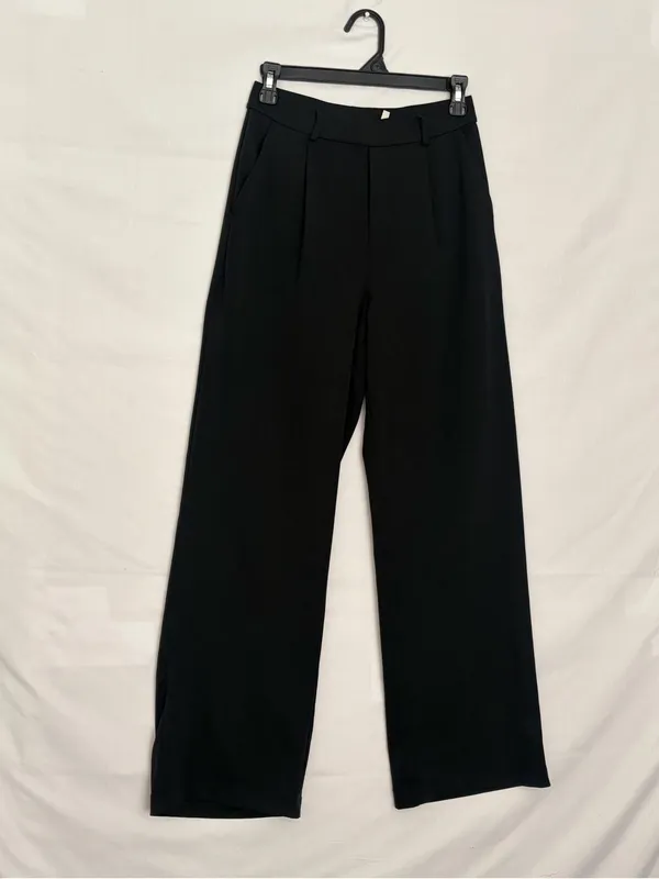Halara High Waisted Wide Leg Dress Pants Black Pleated Pull On Trousers(A921) - Image 3