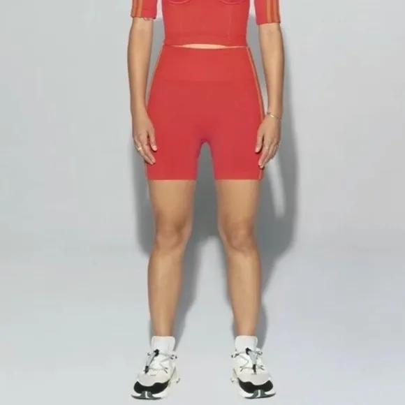Adidas IVY PARK High Waist Bike Short in Real Coral - Image 4