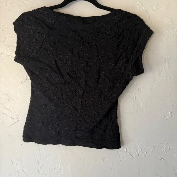 Daily Stage Y2k Black Lace Top Women's L Whimsigoth Fairy Grunge Square‎ Neck - Image 4