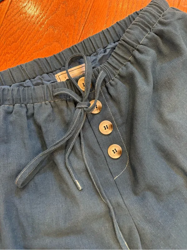 Rowan Coastal Linen Blend 2-Piece Set Crop Top & Wide Leg Pants Size Medium - Image 8