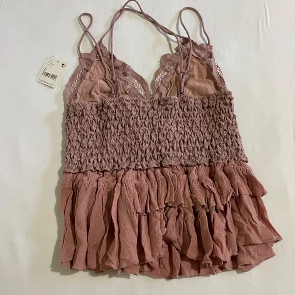 Free People Adella Cami Dusty Mauve | Size Large | NWT Feminine Crochet Top - Image 7
