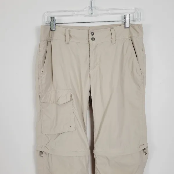 Columbia Khaki Nylon Convertible Rip Stop Outdoor Hiking Tactical Pants - Image 2