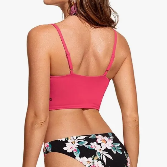 CRZ YOGA Womens Bikini swim bra Top pink Adjustable Straps Padded XL NWT - Image 6