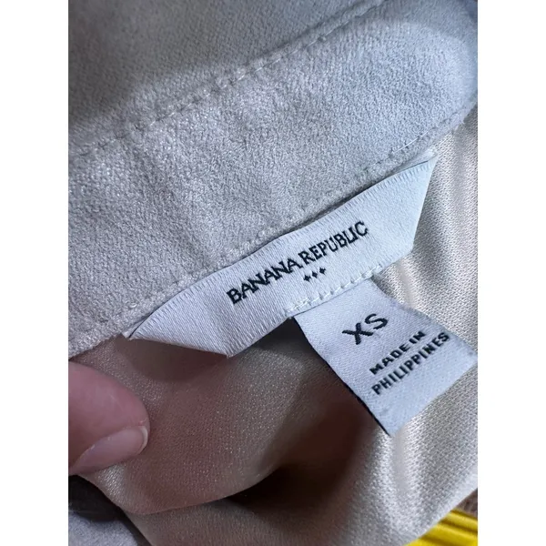 Banana Republic Vegan Suede Cropped‎ Shirt Oversized Utility Jacket Beige XS - Image 6