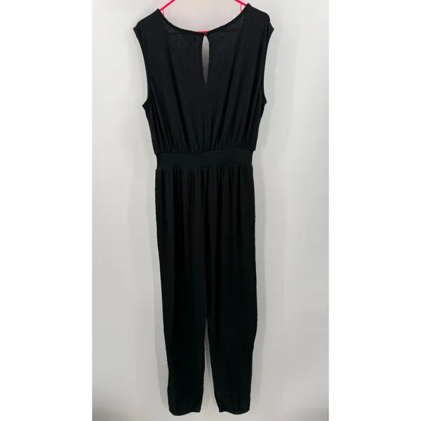 Z Supply Jumpsuit Women's Large NWT Indy Knit Black Textured Comfy Soft Casual - Image 5