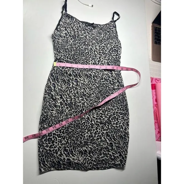 Urban Renewal Black Gray Animal Print Mesh Midi Dress Size M Leopard Zebra Y2K - Image 4