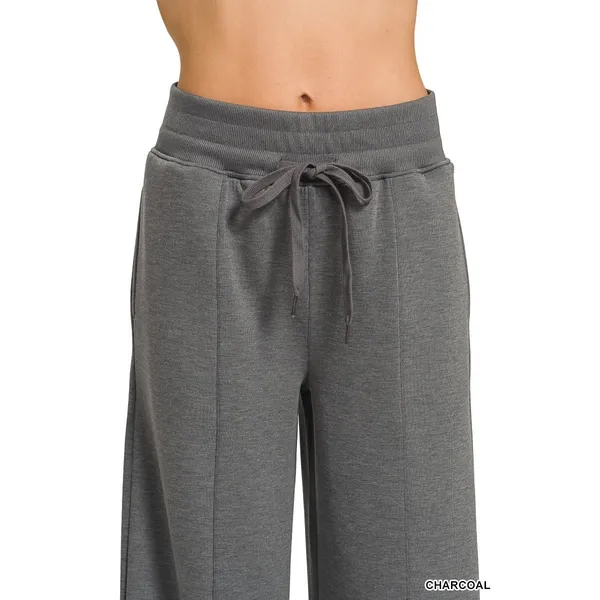 Zenana Scuba Collared Short Sleeve Pullover & Center Seam Pants Set - Medium‎ - Image 7