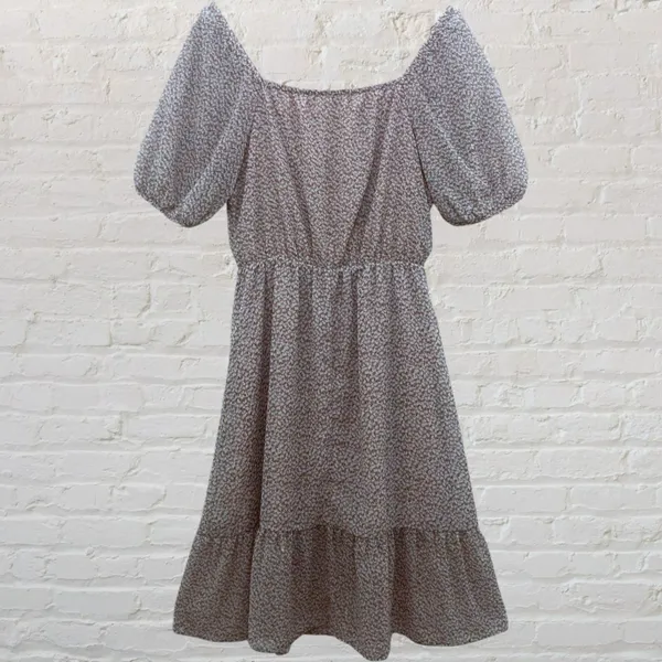 Sienna Sky Cottagecore Romantic Dusty Pink Floral Puff Sleeve Summer Dress M Boho Whimsical - Image 4
