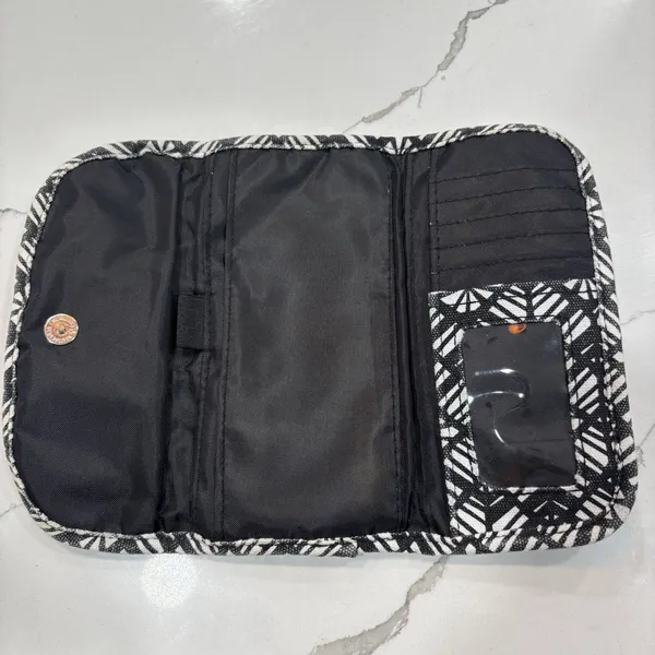 KAVU Wallet Big Spender Trifold Canvas Black/White With Black Inner Lining - Image 2
