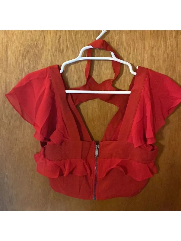 Nasty gal cropped top ruffle - Image 2