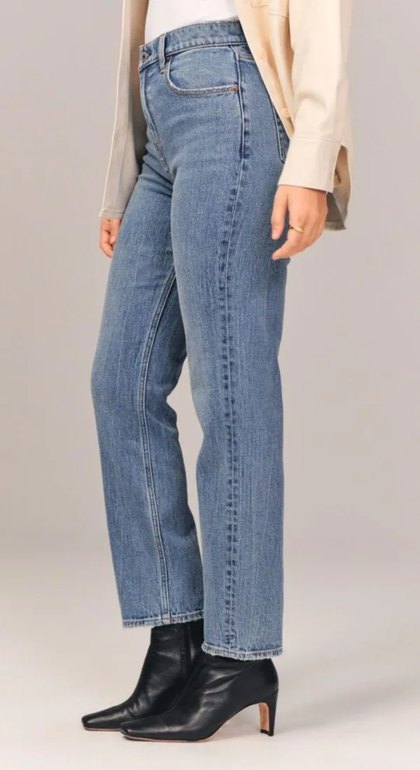 Abercrombie Curve Love Ultra High Rise Ankle Straight Jean - Image 5