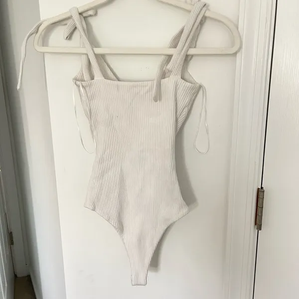 Princess Polly White Ribbed Bodysuit - Image 2