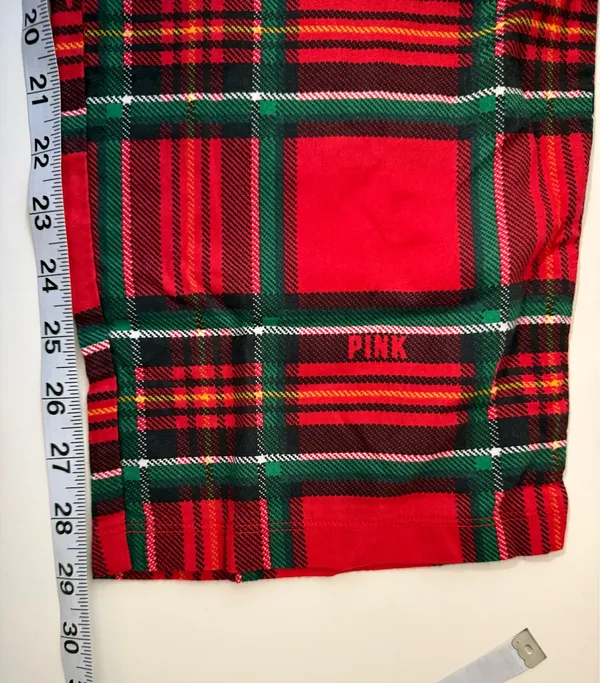 Victoria’s Secret PINK Pajama Pants Red Tartan Plaid Sleepwear - Image 10