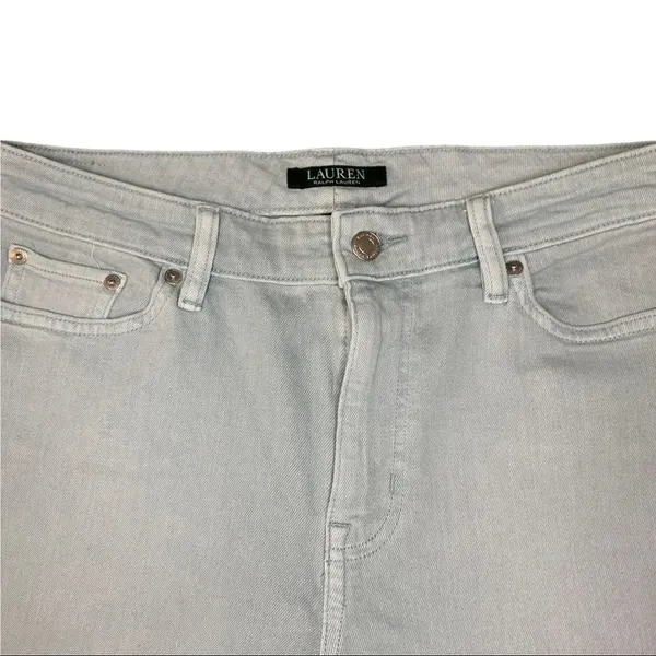 Lauren Ralph Lauren Jeans Blue Gray High Rise Premier Straight Ankle sz 10 - Image 8
