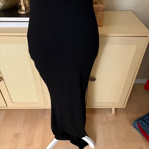SKIMS Ribbed Soft Lounge Long Slip DressIn Onyx‎ Size Large - Image 6