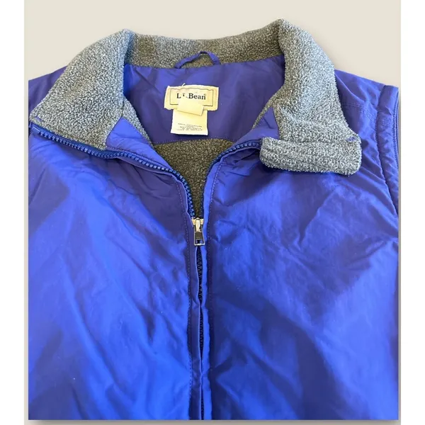 LL Bean‎ Vest Adult Medium Purple Gray Outdoors Full Zip Sleeveless Casual - Image 5