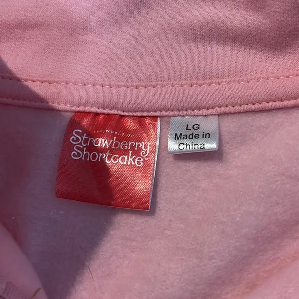 Strawberry‎ Shortcake '79 Juniors Quarter Zip Graphic Pullover Large Sweatshirt - Image 4