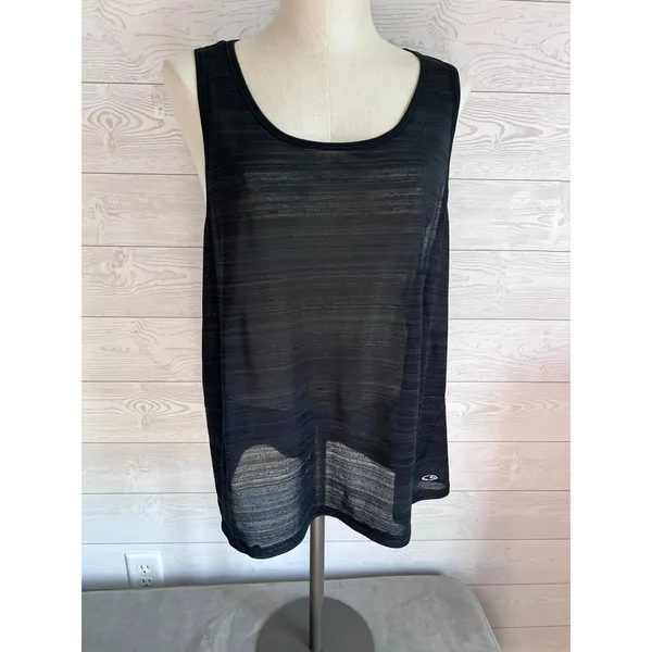 Champion black Duo Dry semisheer racerback tank top activewear XL - Image 2