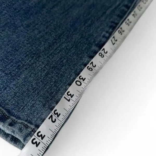 Y2K Medium Wash Blue Denim Flare Jeans Vintage Wet Seal Boot Cut Flares 4/6 - Image 7
